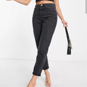 TopShop Moto Mom jeans, black, silver embellishments, size W28 L30, lightly worn